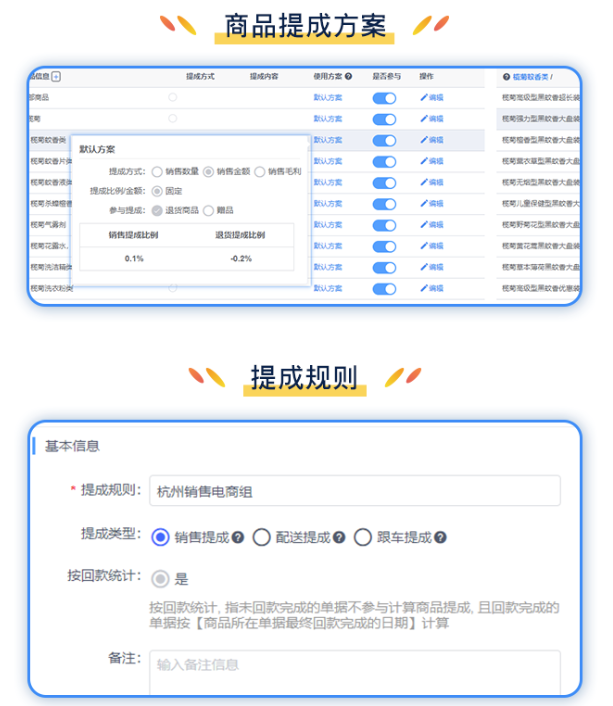 管家婆物联通V8.1新增提成规则管理