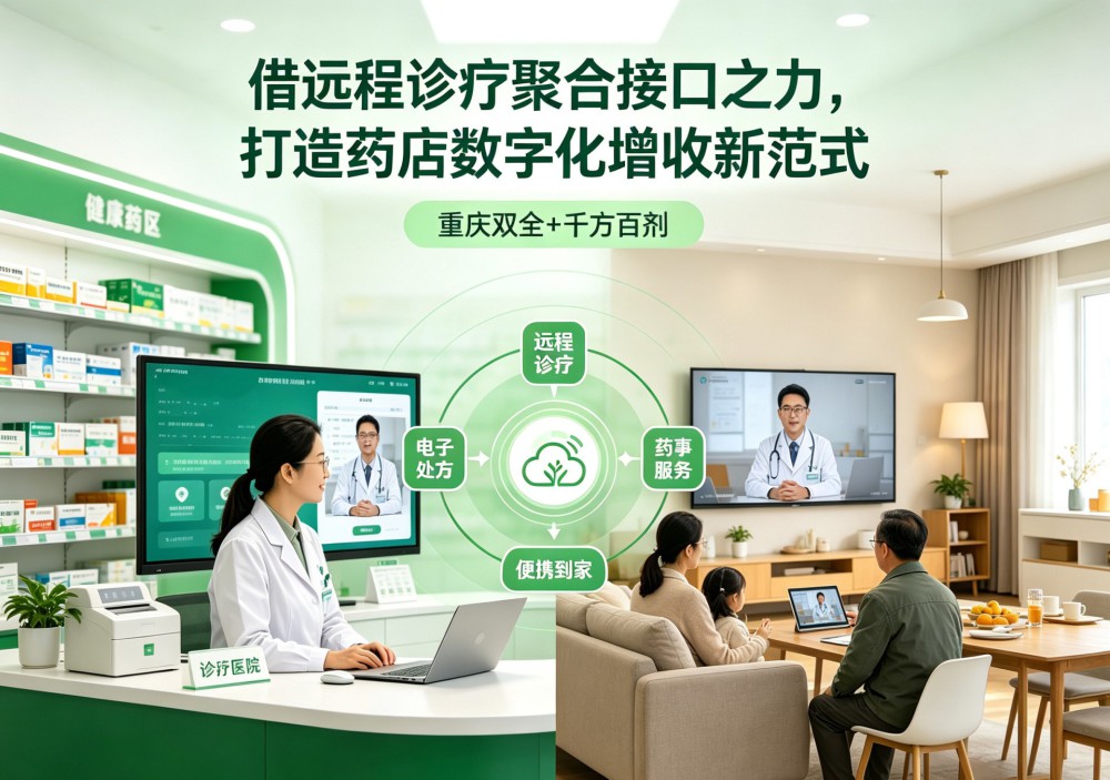 借远程诊疗聚合接口之力，千方百剂打造药店数字化增收新范式